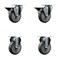 Service Caster 4'' Gray Poly Wheel Swivel Top Plate Caster Set with 2 Posi Brakes 2 Rigid, 4PK SCC-20S414-PPUB-PLB-2-R-2 - alternate 1